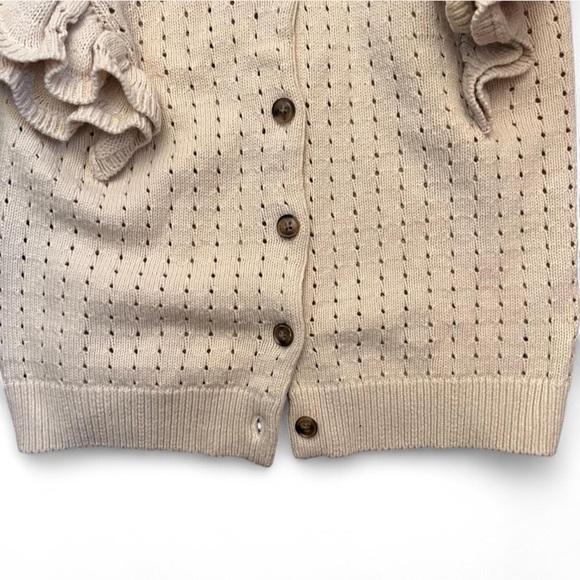 Button Ruffled Knit Sweater - Picture 4 of 6